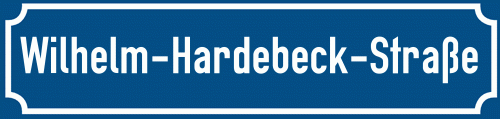 Straßenschild Wilhelm-Hardebeck-Straße