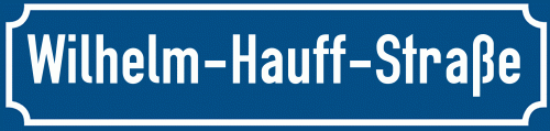 Straßenschild Wilhelm-Hauff-Straße zum kostenlosen Download