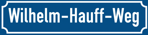 Straßenschild Wilhelm-Hauff-Weg zum kostenlosen Download