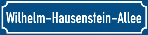 Straßenschild Wilhelm-Hausenstein-Allee