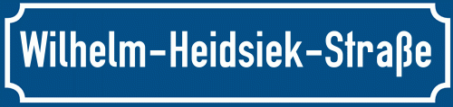 Straßenschild Wilhelm-Heidsiek-Straße zum kostenlosen Download