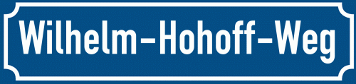 Straßenschild Wilhelm-Hohoff-Weg