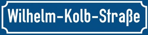 Straßenschild Wilhelm-Kolb-Straße