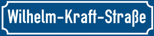 Straßenschild Wilhelm-Kraft-Straße