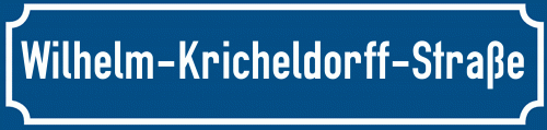 Straßenschild Wilhelm-Kricheldorff-Straße