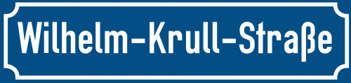Straßenschild Wilhelm-Krull-Straße