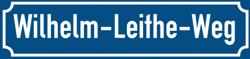 Straßenschild Wilhelm-Leithe-Weg zum kostenlosen Download