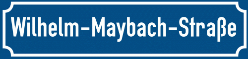 Straßenschild Wilhelm-Maybach-Straße zum kostenlosen Download