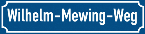 Straßenschild Wilhelm-Mewing-Weg zum kostenlosen Download