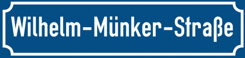 Straßenschild Wilhelm-Münker-Straße zum kostenlosen Download