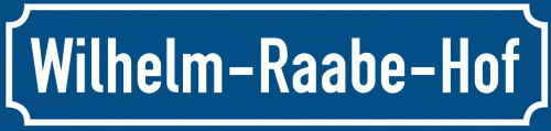 Straßenschild Wilhelm-Raabe-Hof