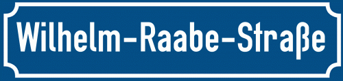 Straßenschild Wilhelm-Raabe-Straße zum kostenlosen Download