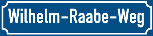 Straßenschild Wilhelm-Raabe-Weg zum kostenlosen Download