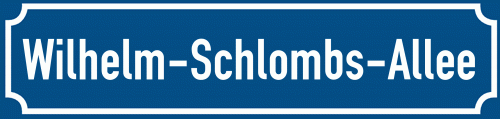 Straßenschild Wilhelm-Schlombs-Allee