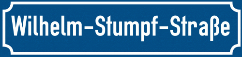 Straßenschild Wilhelm-Stumpf-Straße