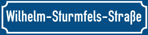 Straßenschild Wilhelm-Sturmfels-Straße