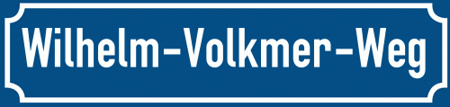 Straßenschild Wilhelm-Volkmer-Weg
