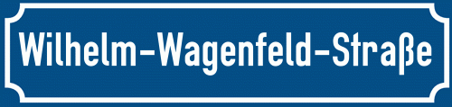 Straßenschild Wilhelm-Wagenfeld-Straße