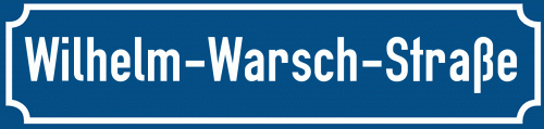 Straßenschild Wilhelm-Warsch-Straße