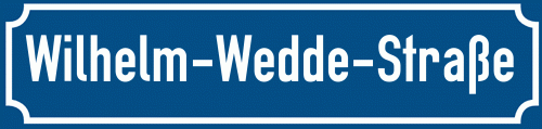Straßenschild Wilhelm-Wedde-Straße
