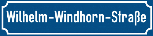 Straßenschild Wilhelm-Windhorn-Straße zum kostenlosen Download