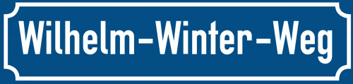 Straßenschild Wilhelm-Winter-Weg zum kostenlosen Download