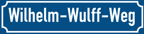 Straßenschild Wilhelm-Wulff-Weg