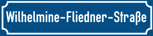 Straßenschild Wilhelmine-Fliedner-Straße