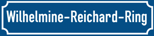 Straßenschild Wilhelmine-Reichard-Ring