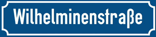Straßenschild Wilhelminenstraße zum kostenlosen Download