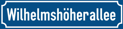 Straßenschild Wilhelmshöherallee