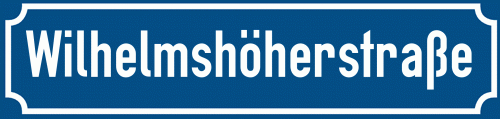 Straßenschild Wilhelmshöherstraße zum kostenlosen Download