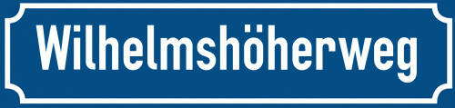 Straßenschild Wilhelmshöherweg