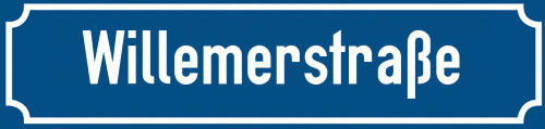 Straßenschild Willemerstraße zum kostenlosen Download