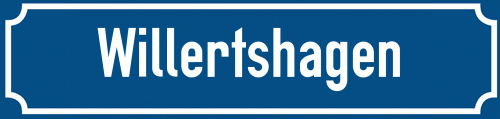 Straßenschild Willertshagen