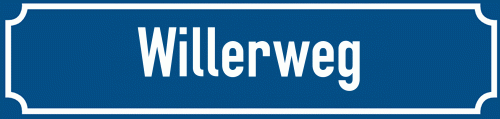Straßenschild Willerweg