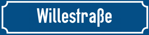 Straßenschild Willestraße