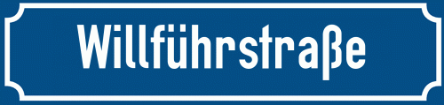 Straßenschild Willführstraße