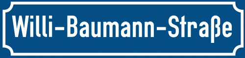 Straßenschild Willi-Baumann-Straße