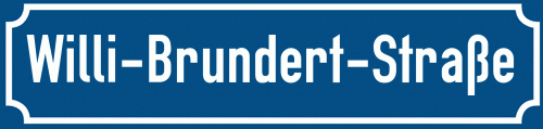 Straßenschild Willi-Brundert-Straße