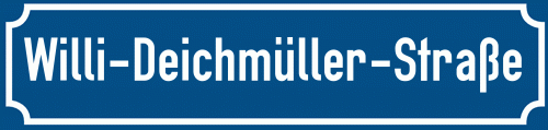 Straßenschild Willi-Deichmüller-Straße