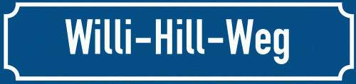 Straßenschild Willi-Hill-Weg
