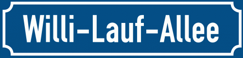 Straßenschild Willi-Lauf-Allee