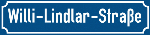 Straßenschild Willi-Lindlar-Straße zum kostenlosen Download