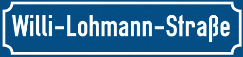 Straßenschild Willi-Lohmann-Straße