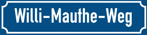 Straßenschild Willi-Mauthe-Weg zum kostenlosen Download