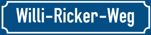 Straßenschild Willi-Ricker-Weg