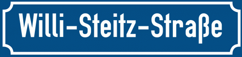 Straßenschild Willi-Steitz-Straße zum kostenlosen Download