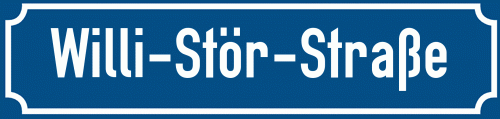 Straßenschild Willi-Stör-Straße