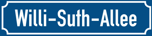 Straßenschild Willi-Suth-Allee